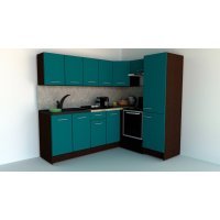 Bucatarie de Colt GENA NEW 6 DR. 170-220, Fara Corp de Cuptor, Wenge / Decor 0245